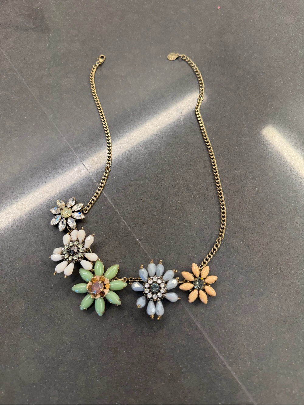 Accessorize Pastel Floral Statement Necklace - Green, Blue, Peach, Whitee